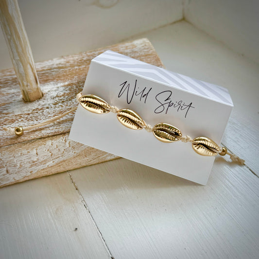 Gold Shell Bracelet or Anklet