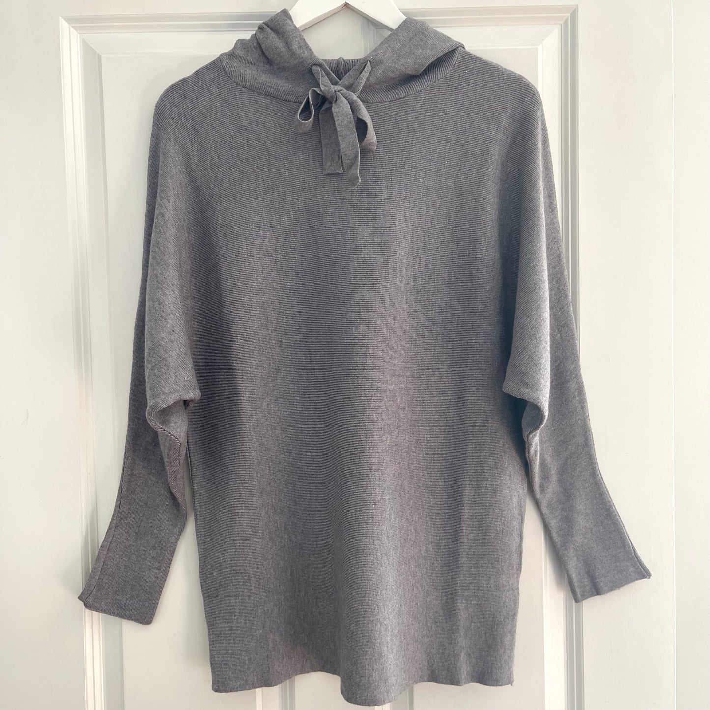 Grey Knitted Hooded Jumper