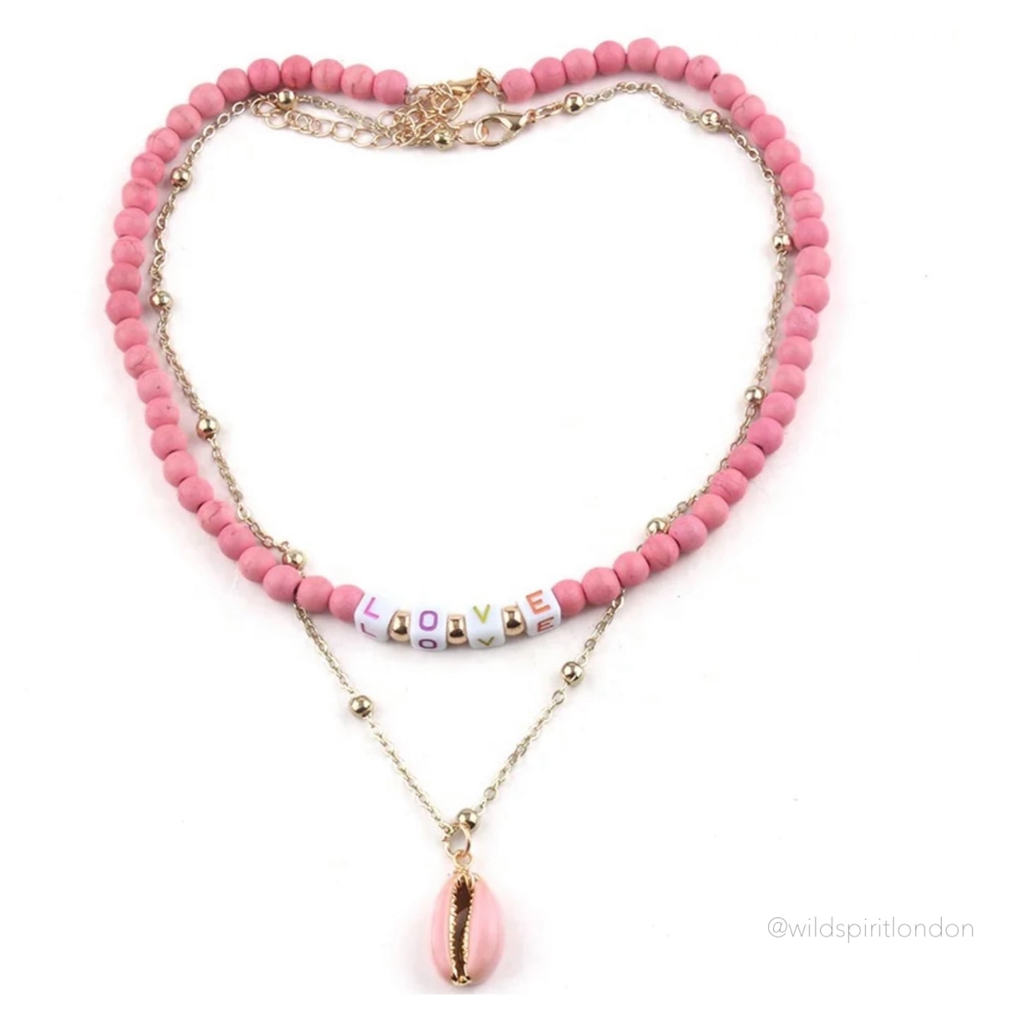 Pink LOVE Double Necklace