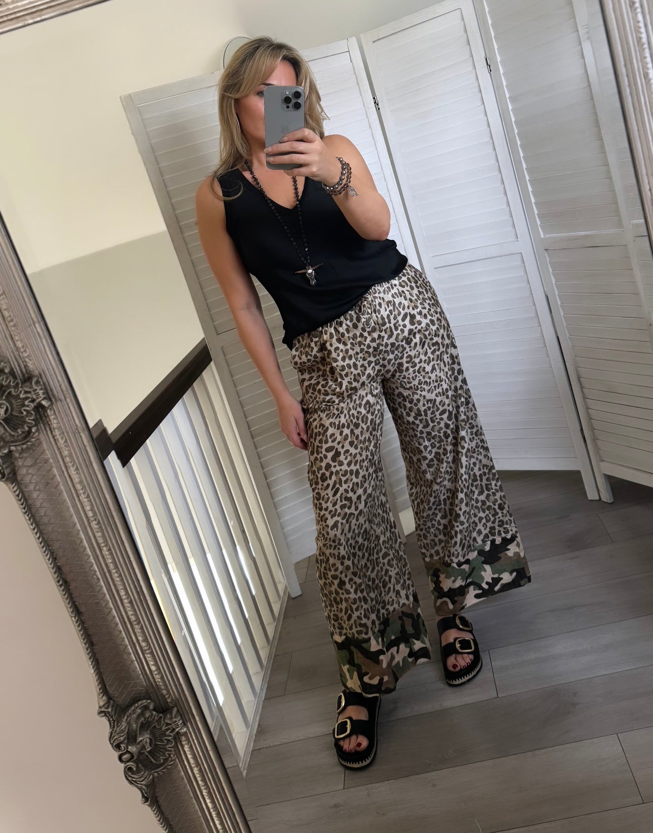 Linen Leopard Camo Trousers