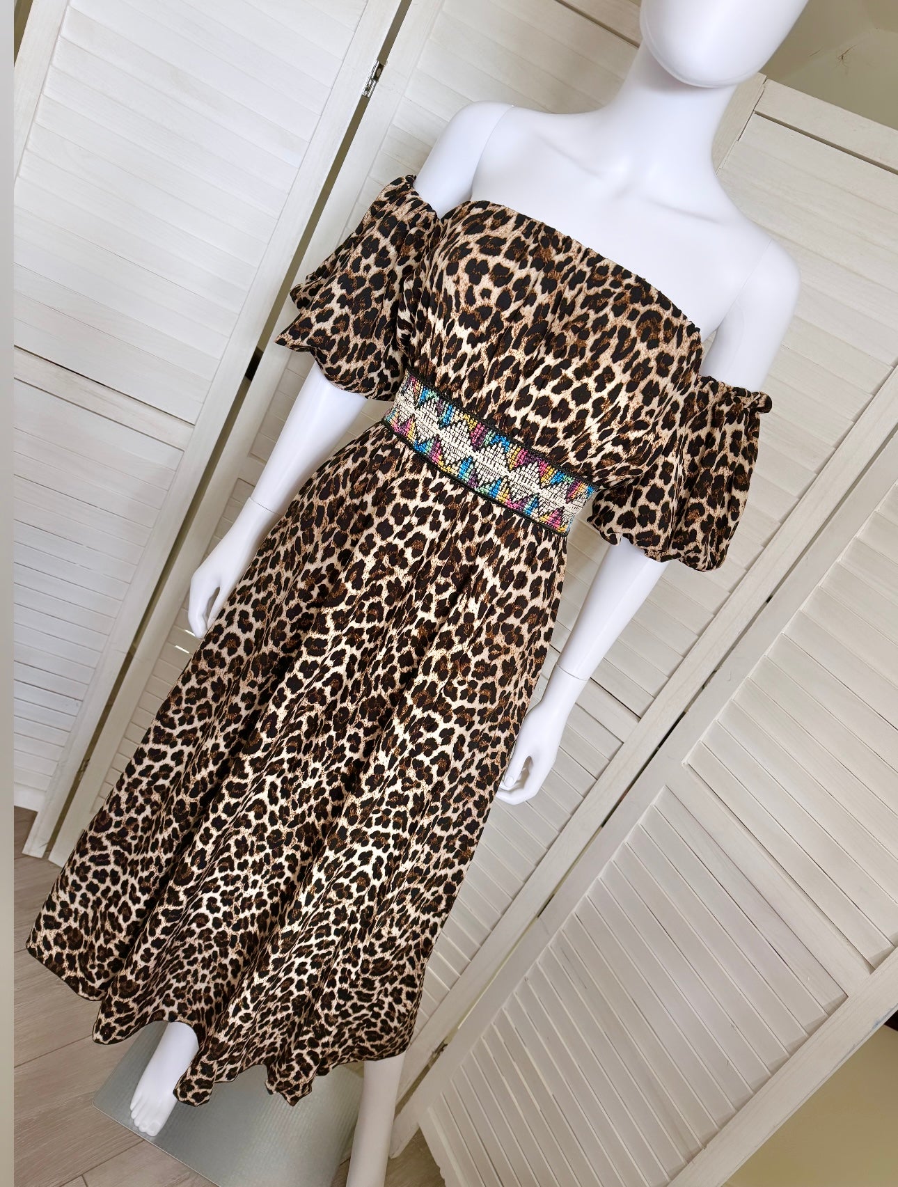 Leopard Print Aztec Dress