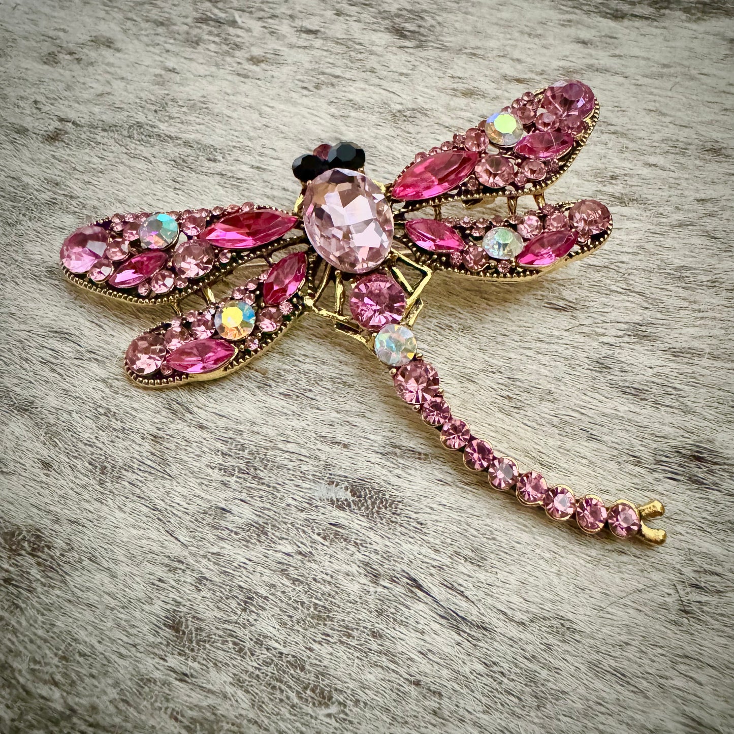 Big Pink Dragonfly Brooch