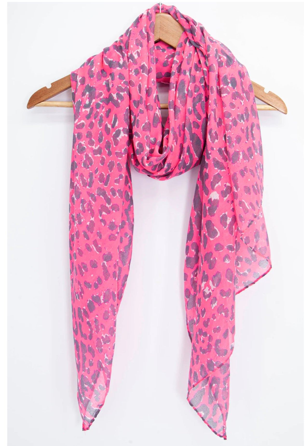 Hot Pink Leopard Print Scarf