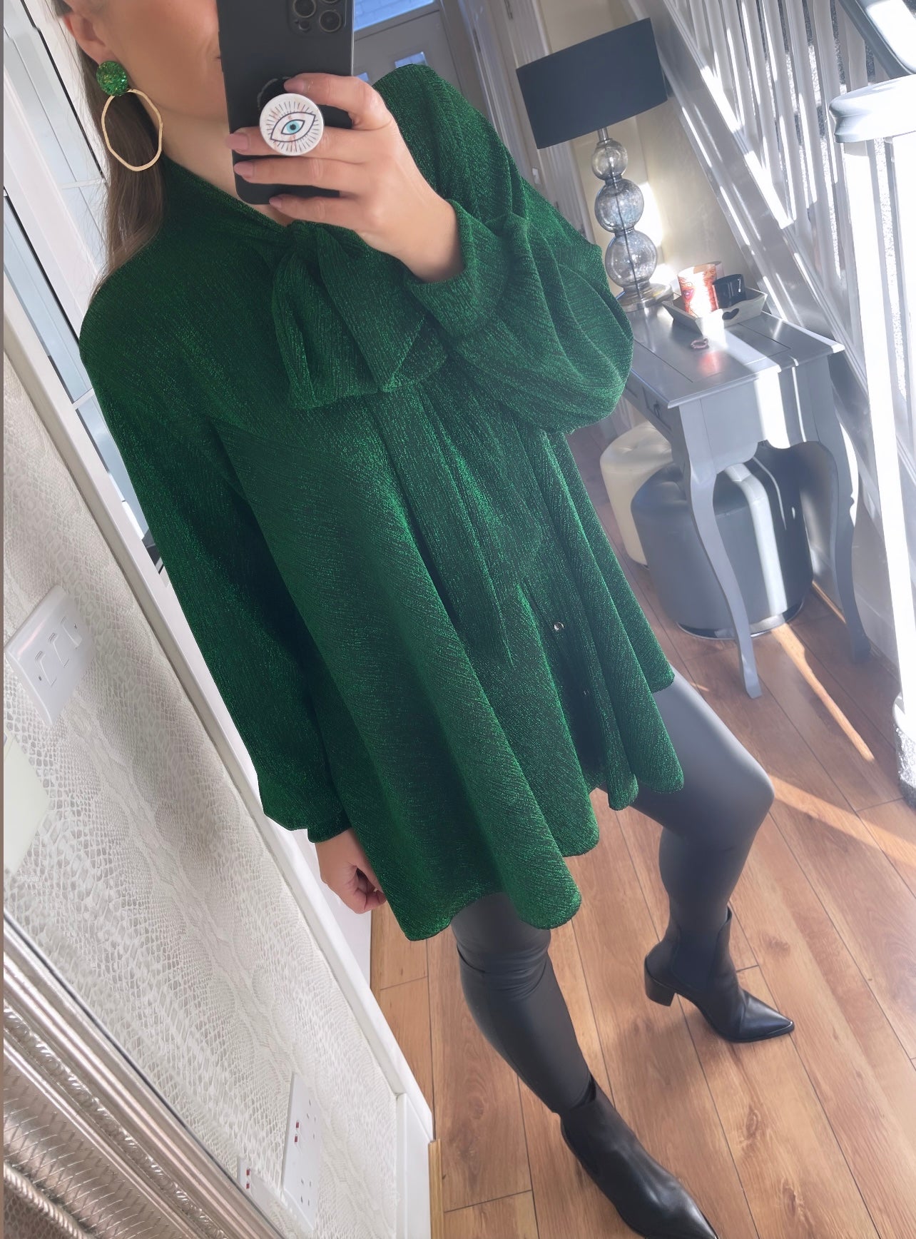 Green Sparkly Oversized Shirt