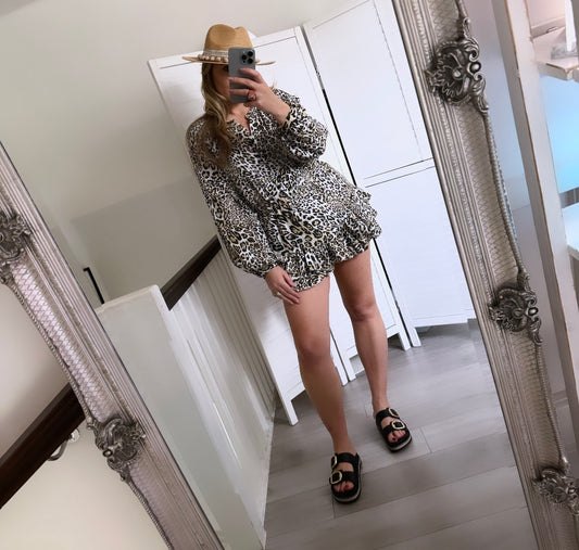 Leopard Cheesecloth Playsuit