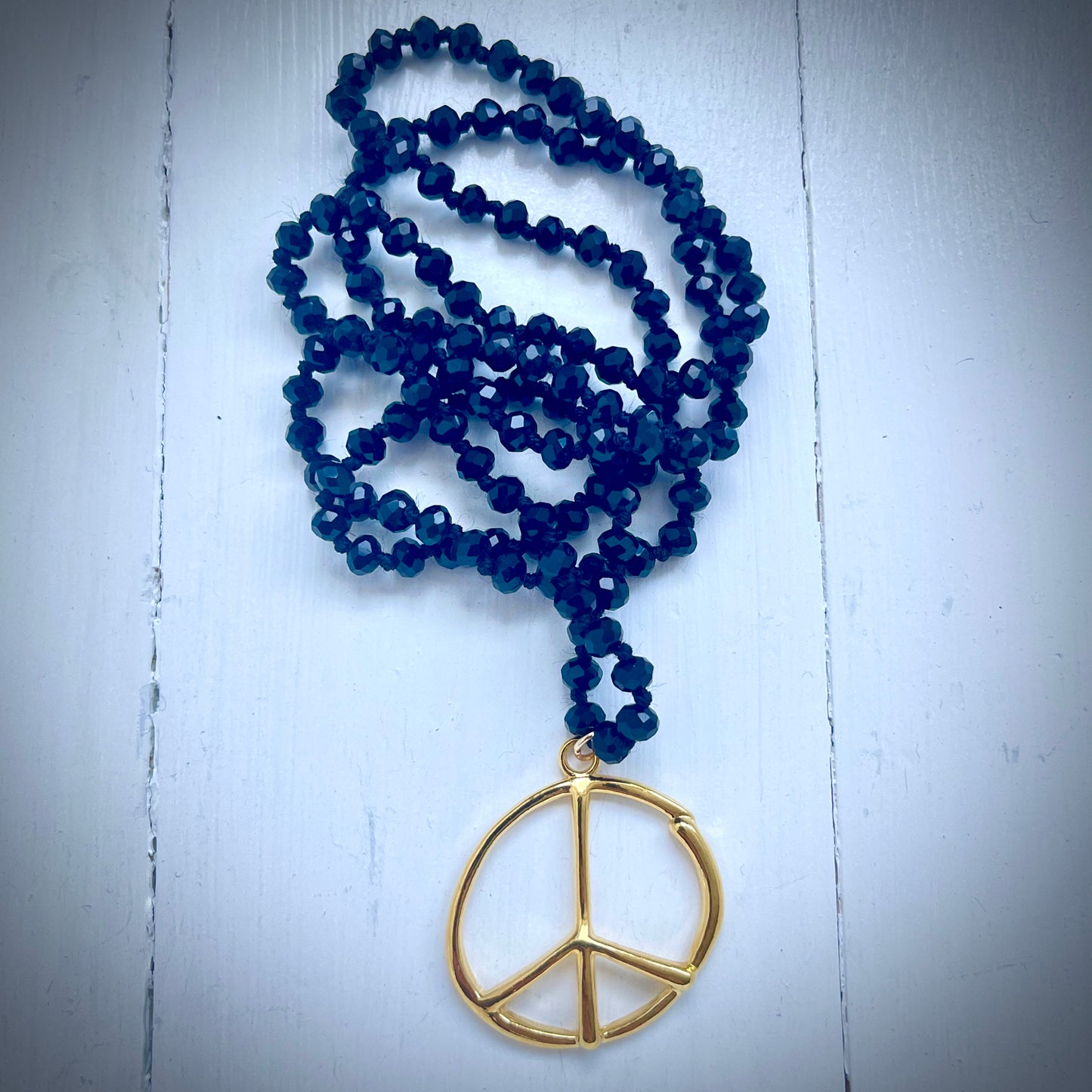 Black Peace Beaded Necklace