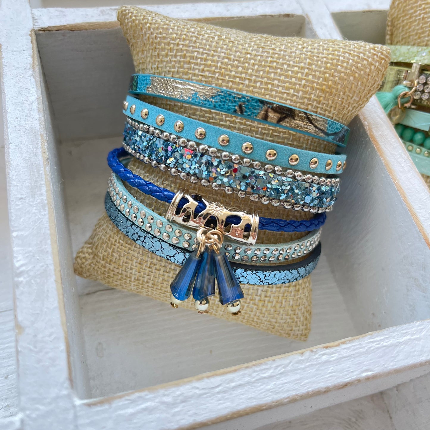 Azure Blue Boho Cuff Bracelet
